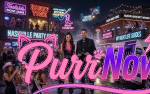Female and male Nashville party hosts guiding nightlife tours downtown
